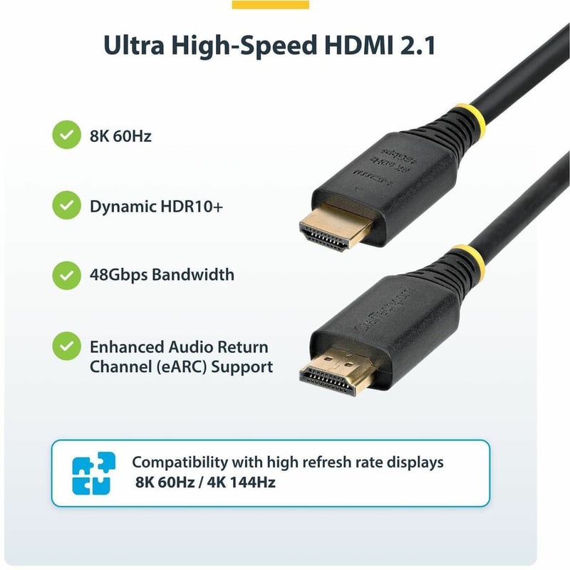 10FT HDMI 2.1 CABLE 8K 60HZ CERTIFIED ULTRA HIGH SPEED HDMI - Thumbnail 2