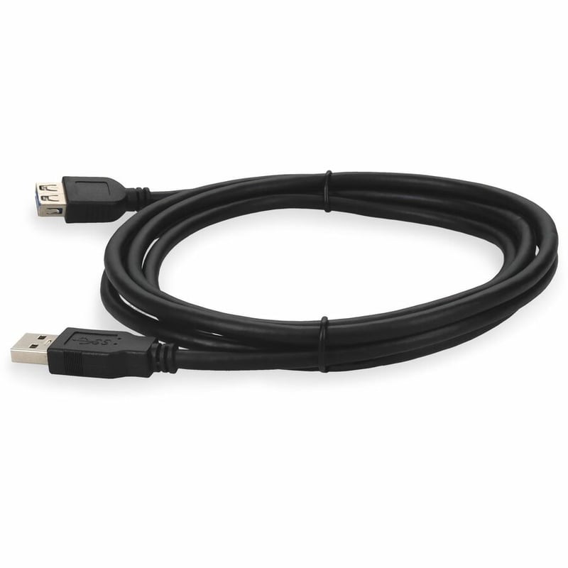 AddOn 2m USB 3.0 (A) Male to Male Black Cable - Thumbnail 2