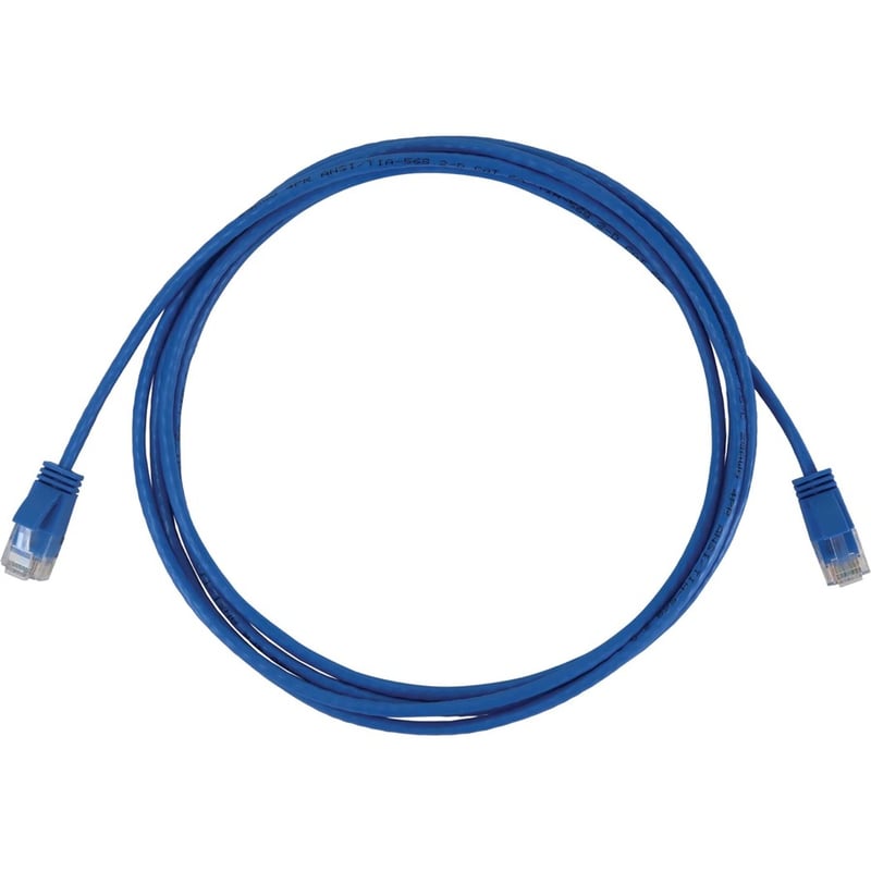 Eaton Tripp Lite Series Cat6a 10G Snagless Molded Slim UTP Ethernet Cable (RJ45 M/M), PoE, Blue, 7 ft. (2.1 m) - Thumbnail 2