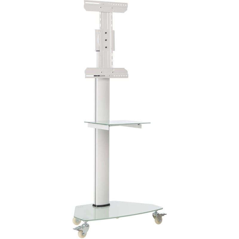 Eaton Tripp Lite Series Premier Rolling TV Cart for 37" to 70" Displays, Frosted Glass Base and Shelf, Locking Casters, White - Thumbnail 2