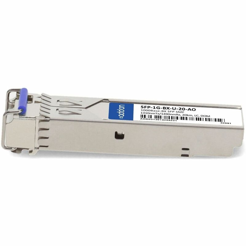 AddOn MSA and TAA Compliant 1000Base-BX SFP Transceiver (SMF, 1310nmTx/1490nmRx, 20km, LC, DOM) - Thumbnail 2