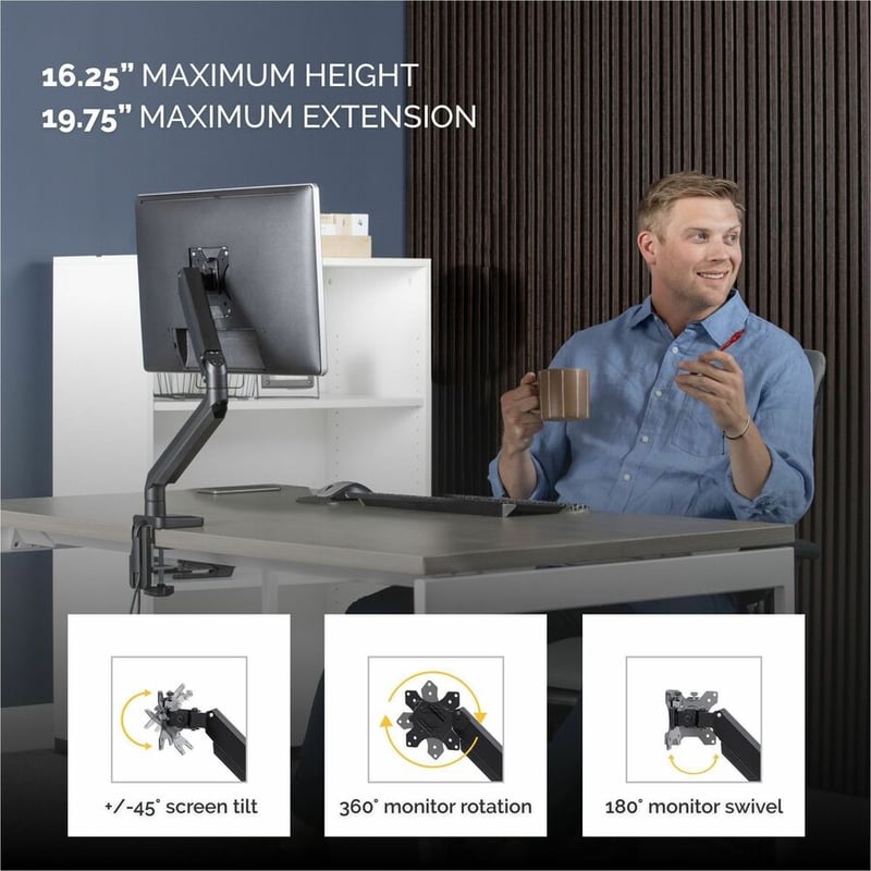 Fellowes Platinum Series Single Monitor Arm - Thumbnail 5