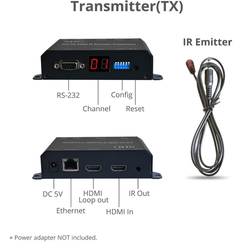 Full HD HDMI Extender over IP with PoE/RS-232 & IR - Encoder (TX) - Thumbnail 2