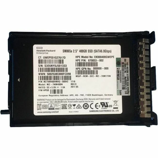 HP 400GB MLC SATA 6GB/S 2.5-INCH SOLID STATE DRIVE