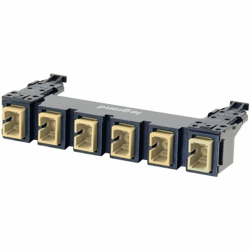 Ortronics HDJ Series 6 SC to SC Simplex Fiber Adapter Panel, 6-Fiber OM1 - Beige - Thumbnail 1