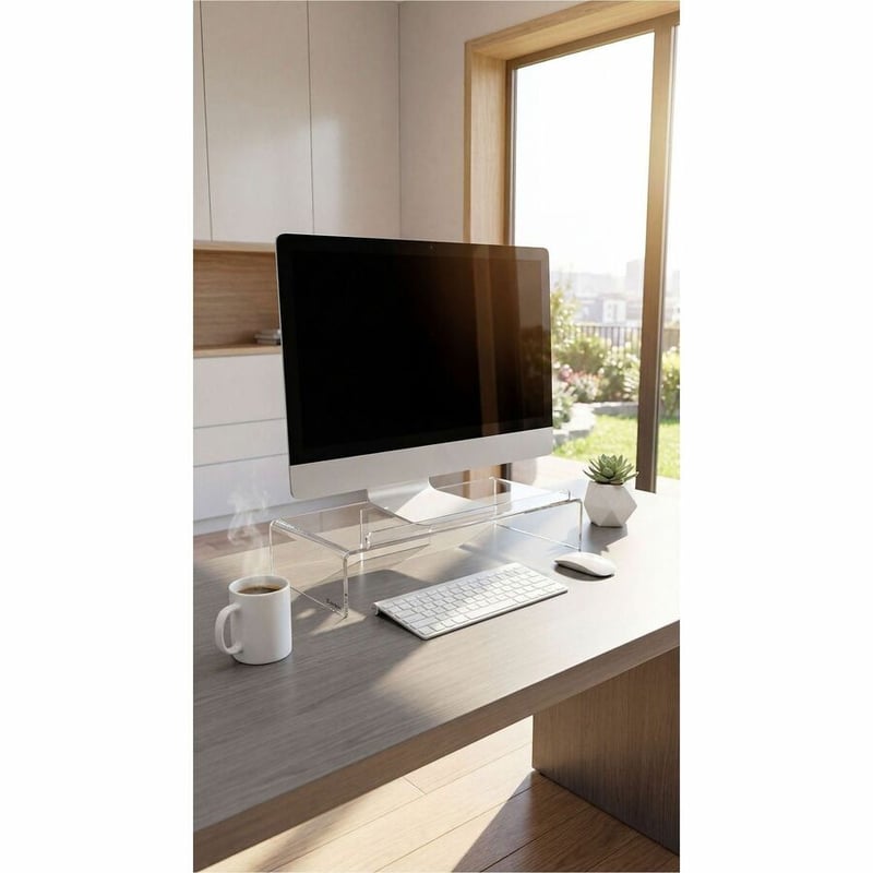 Kantek Acrylic Monitor Stand with Keyboard Storage - Thumbnail 2