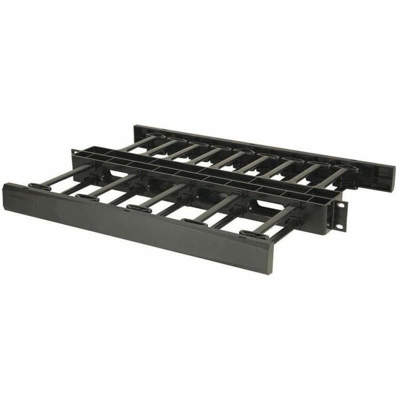 Ortronics Horizontal Cable Manager, Double Sided, 1 rack unit, White