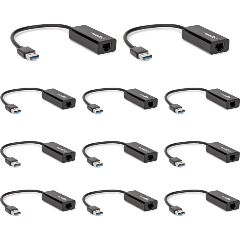 Rocstor USB (3.0) Type-A To Gigabit Ethernet (RJ45) Network Adapter - Black - Thumbnail 1