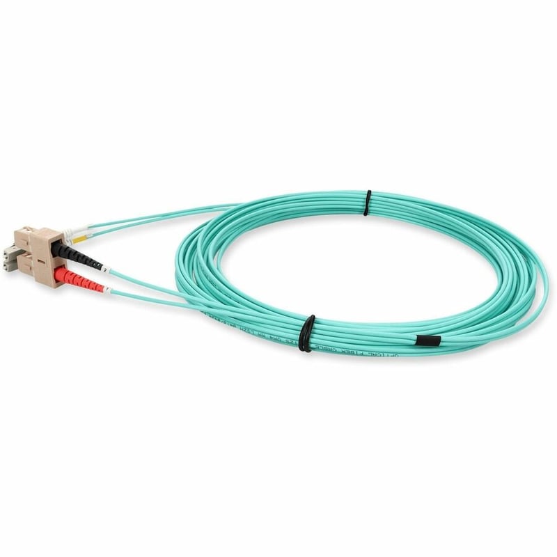 AddOn 3m SC to LC Aqua OM3 Duplex LSZH Fiber Patch Cable - Thumbnail 2