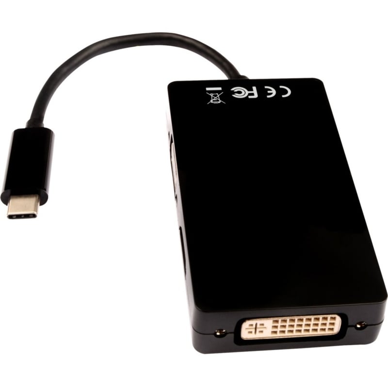 V7 USB-C Male to VGA Female, DVI Female, HDMI 1.4 Female HDMI: 9Gbps 4K UHD - Thumbnail 2