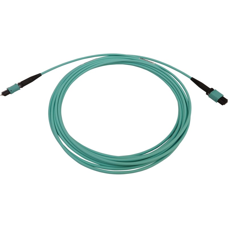 Tripp Lite by Eaton 40/100/400G Multimode 50/125 OM3 Fiber Optic Cable (12F MTP/MPO-PC M/F) LSZH Aqua 5 m (16.4 ft.) - Thumbnail 2