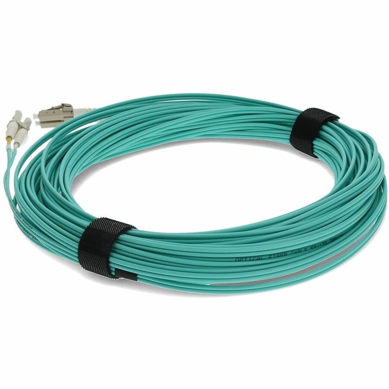 AddOn 24m LC to LC Aqua OM4 Duplex OFNR (Riser-Rated) Fiber Patch Cable - Thumbnail 3