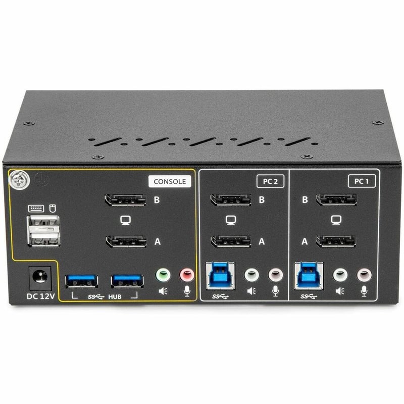 ROCSTOR KVM SK01 2-PORT 4K DUAL VIEW USB 3.0 HUB/AUDIO TAA - Thumbnail 2