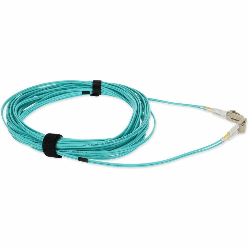 AddOn 8m LC to LC Aqua OM4 Duplex OFNP (Plenum-Rated) TAA Fiber Patch Cable