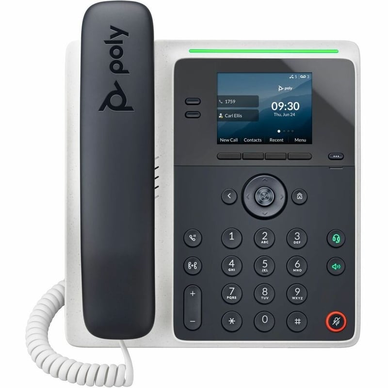 Poly Edge E100 IP Phone - Corded - Corded - Desktop, Wall Mountable - Black - Thumbnail 5