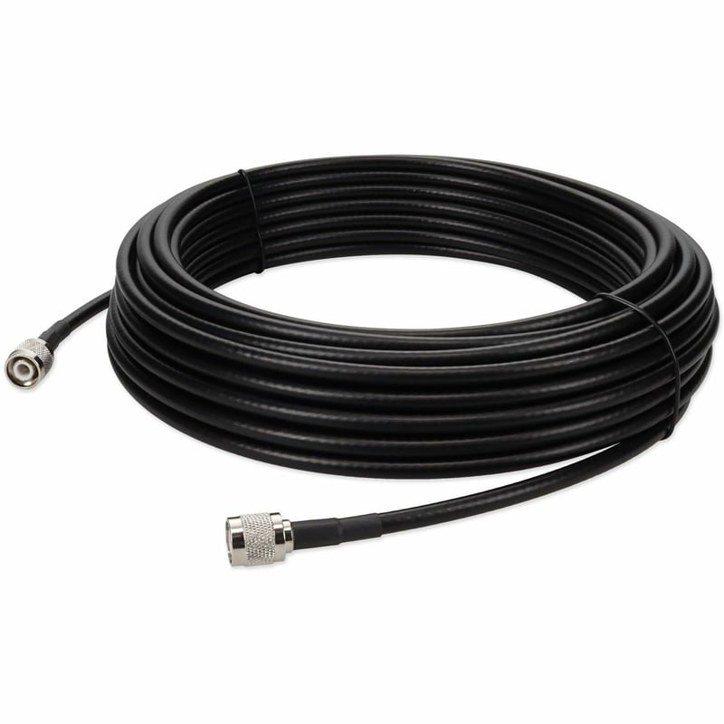 AddOn 50ft Cisco® 4G-CAB-LMR240-50 Compatible TNC (Male) to TNC (Female) Black Coaxial Simplex PVC Copper Patch Cable - Thumbnail 1