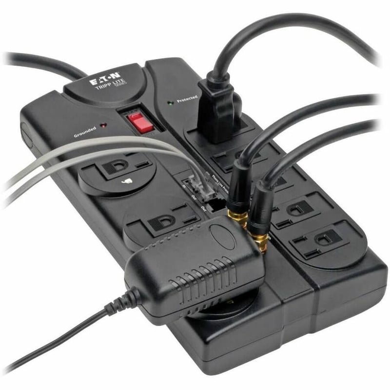 Tripp Lite by Eaton Protect It! 8-Outlet Surge Protector 8 ft. (2.43 m) Cord 2160 Joules Tel/Fax/Modem/Coax Protection RJ11 - Thumbnail 4