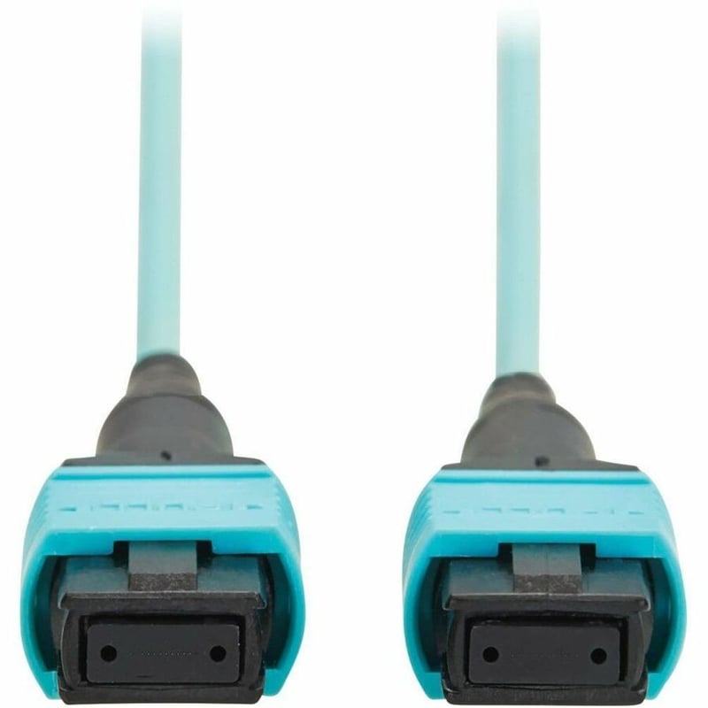 Eaton Tripp Lite Series 100G Multimode 50/125 OM4 Fiber Optic Cable (12F MPO/MPO-PC F/F), Type-A Polarity, OFNP, Aqua, 5 m (16.4 ft.), TAA - Thumbnail 4