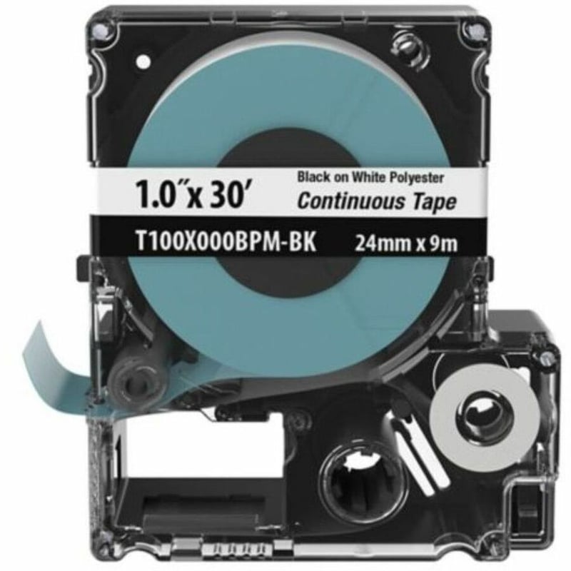 Panduit PXE Cassette, Continuous Tape, Polyester, 1.00" W x 30' L, Black on White - Thumbnail 2