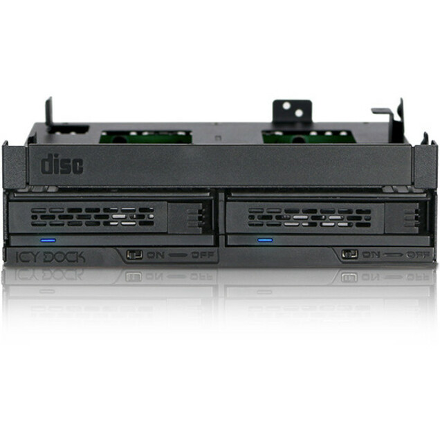 Icy Dock ExpressCage MB732SPO-B Drive Enclosure for 5.25" - Serial ATA/600 Host Interface Internal - Black - Thumbnail 2