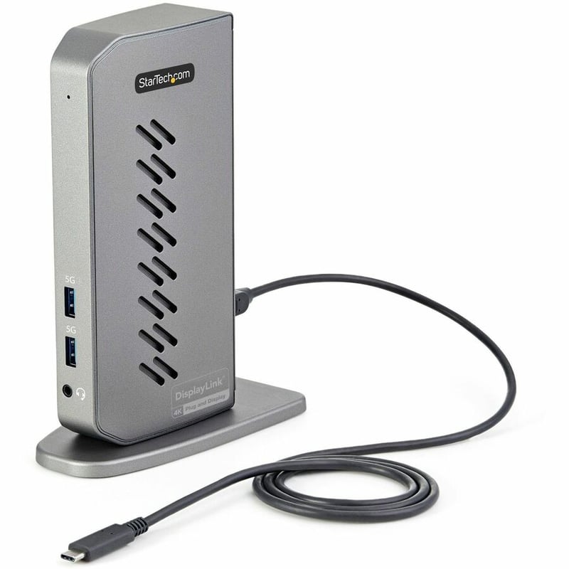 StarTech.com USB-C USB-A Dock - Hybrid Universal USB 3.0 Laptop Docking Station - Dual Monitor 4K 60Hz HDMI/DisplayPort - 6xUSB Type-A/GbE - Thumbnail 3