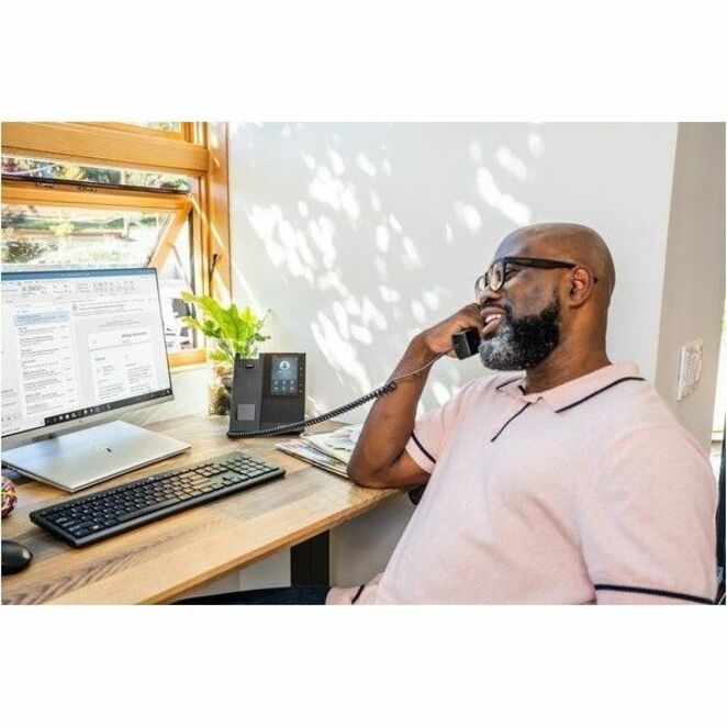 Poly CCX 500 IP Phone - Corded - Corded/Cordless - Bluetooth - Desktop, Wall Mountable - Black - TAA Compliant - Thumbnail 4