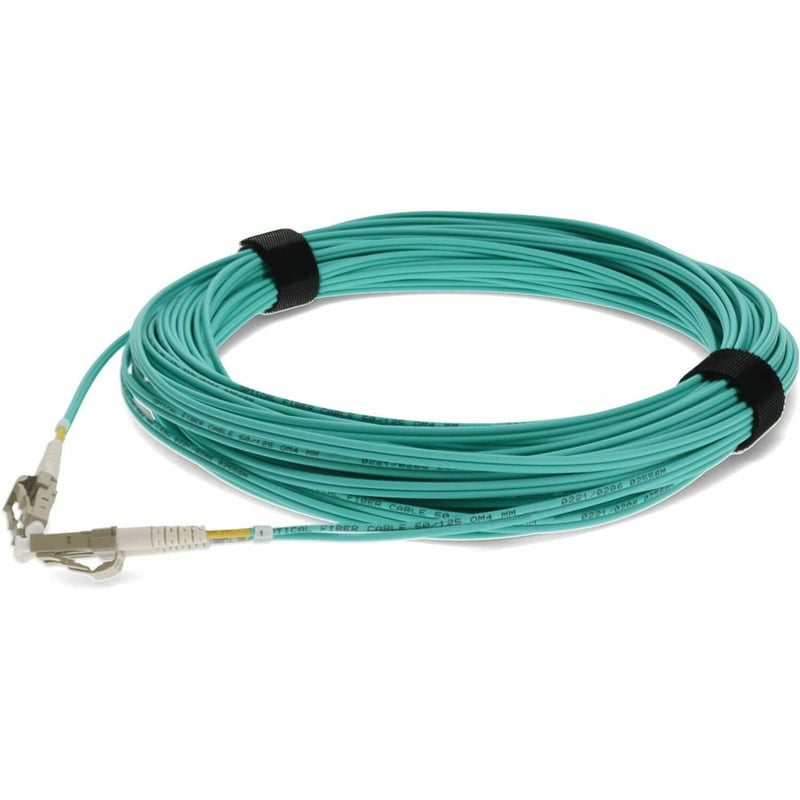 AddOn 17m LC to LC Aqua OM3 Duplex OFNR (Riser-Rated) Fiber Patch Cable - Thumbnail 1