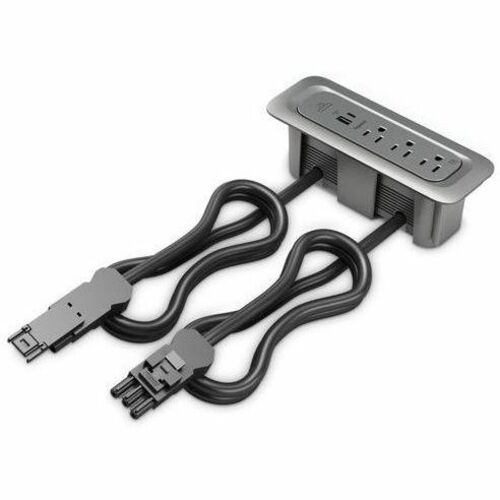 Wiremold ModPower Series - Middle Unit In Surface - 3ft Cord - Magnesium