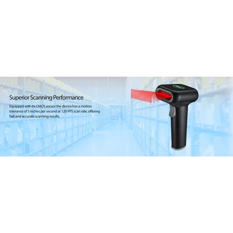 Adesso NuScan 2700R 2D Wireless Barcode Scanner with Charging Cradle - Thumbnail 4