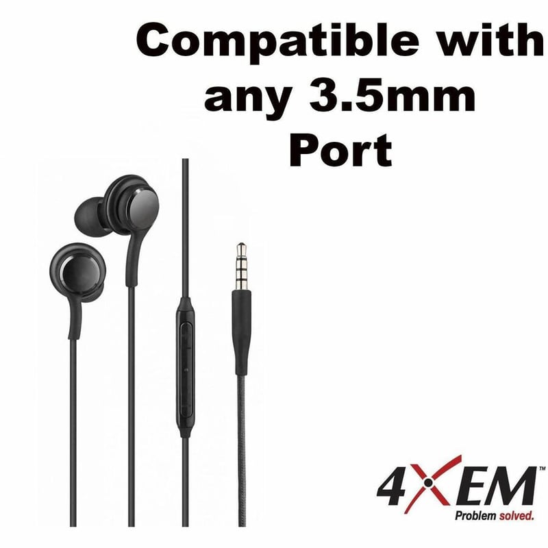 4XEM 3.5mm AKG Earphones with Mic and Volume Control (Black) - Thumbnail 2