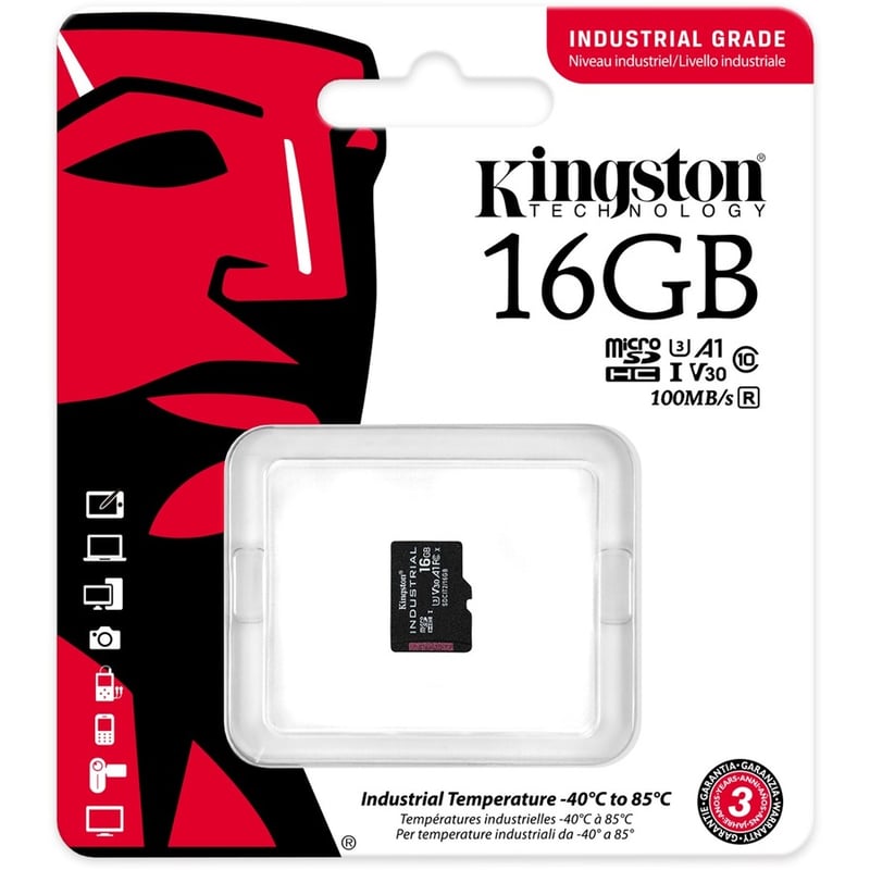 Kingston Industrial SDCIT2 16 GB Class 10/UHS-I (U3) V30 microSDHC - Thumbnail 2