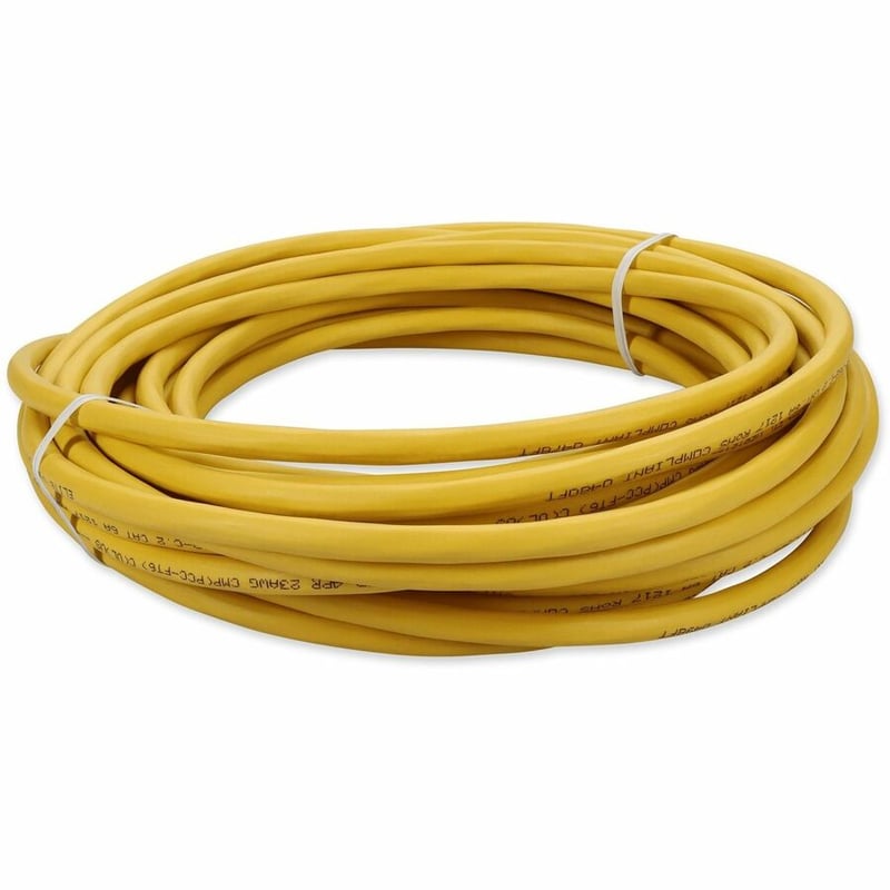 AddOn 36ft Yellow CAT 6A Plenum-Rated Ethernet Cable Snagless Bubble Boot RJ-45 M/M - Thumbnail 3