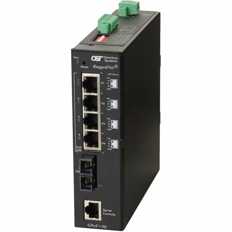 10/100/1000 4XRJ-45 POE+ SWITCH MANAGED SC SM 1310 12KM DC -40-75C