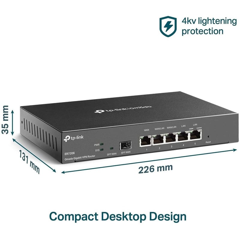TP-Link ER7206 - Multi-WAN Professional Wired Gigabit VPN Router - Thumbnail 3