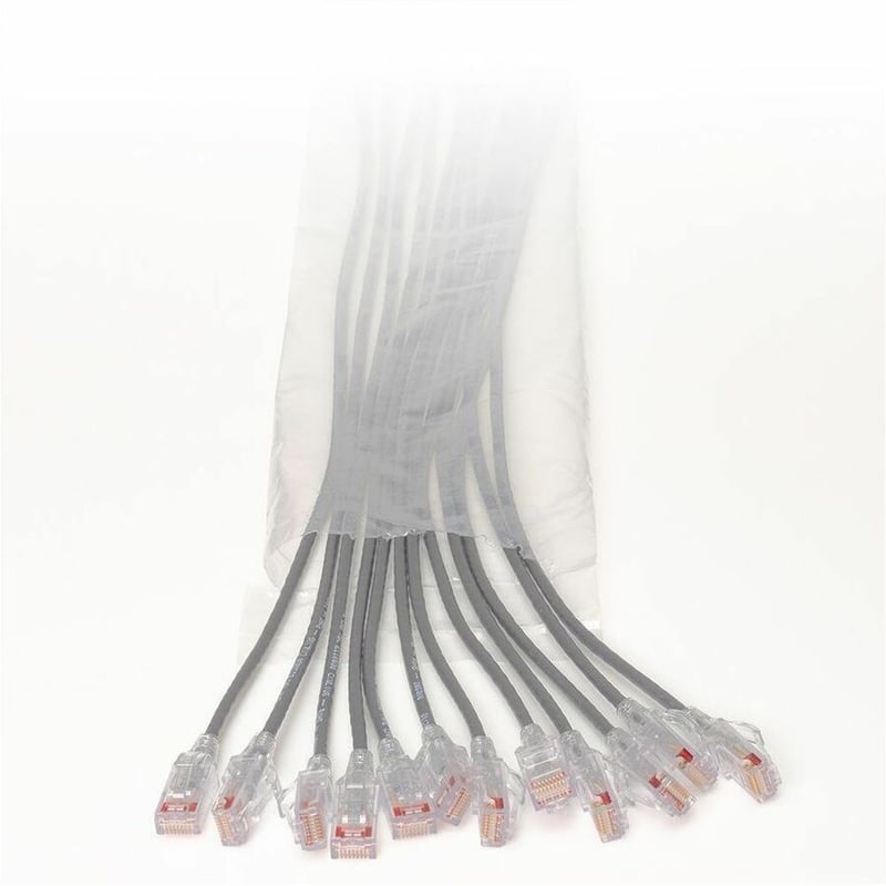 Ortronics EZ Patch™ Flat Pack Reduced Diameter CAT6A 7ft, 24 Pack, Grey - Thumbnail 2
