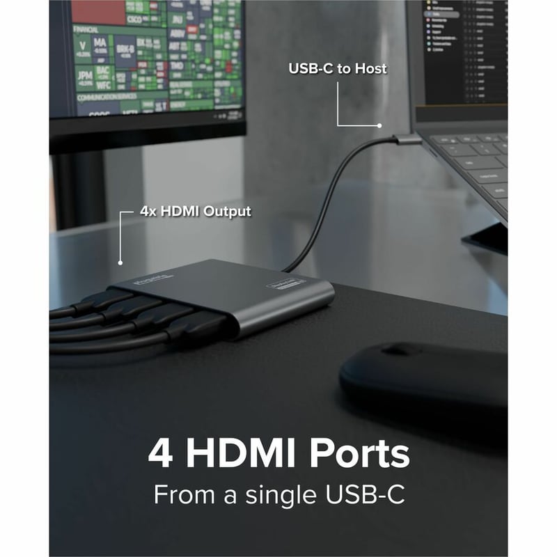 PLUGABLE USB-C GRAPHICS ADAPTERUSB-C QUAD 4K HDMI GRAPHICS - Thumbnail 4