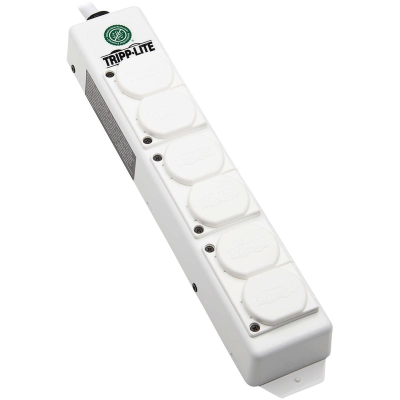Tripp Lite by Eaton Safe-IT UL 2930 Medical-Grade Power Strip for Patient Care Vicinity, 6 Hospital-Grade Outlets, Safety Covers, Antimicrobial, 6 ft. Cord, Dual Ground - Thumbnail 1