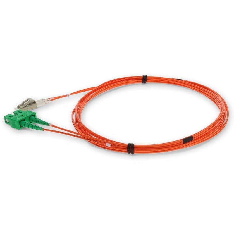 AddOn 3m ASC to LC Orange OM2 Duplex OFNR (Riser-Rated) Fiber Patch Cable - Thumbnail 2