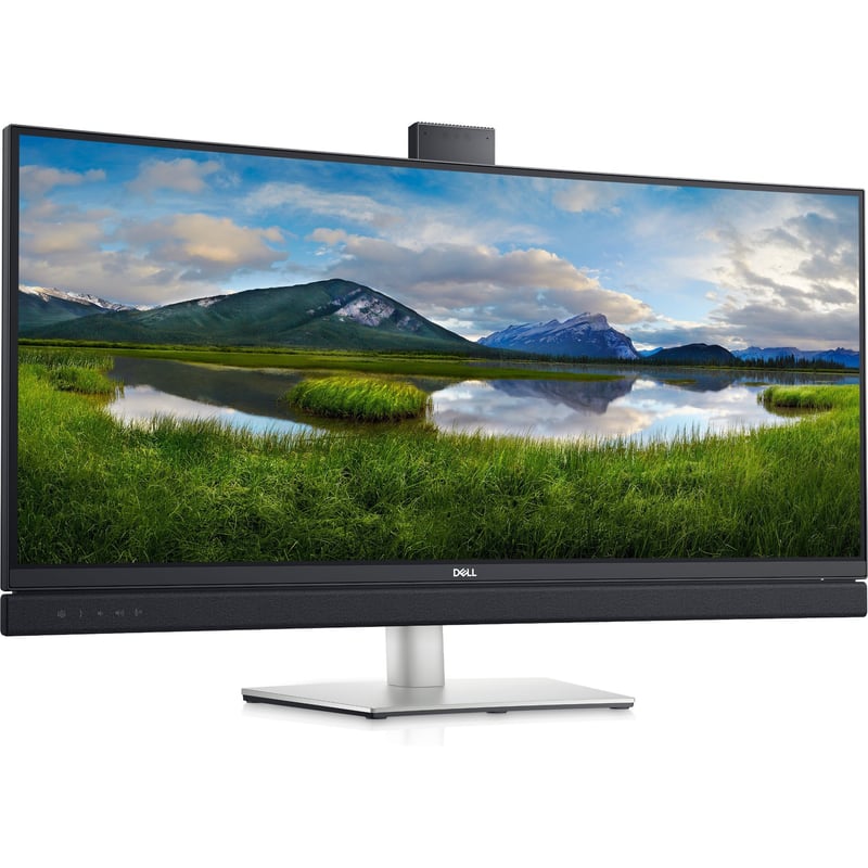 Dell C3422WE 34" Class Webcam WQHD Curved Screen LCD Monitor - 21:9 - Platinum Silver - Thumbnail 1
