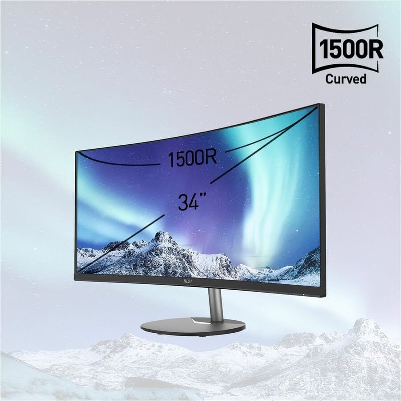 MSI Pro MP341CQ 34" Class UW-QHD Curved Screen LCD Monitor - 21:9 - Thumbnail 4