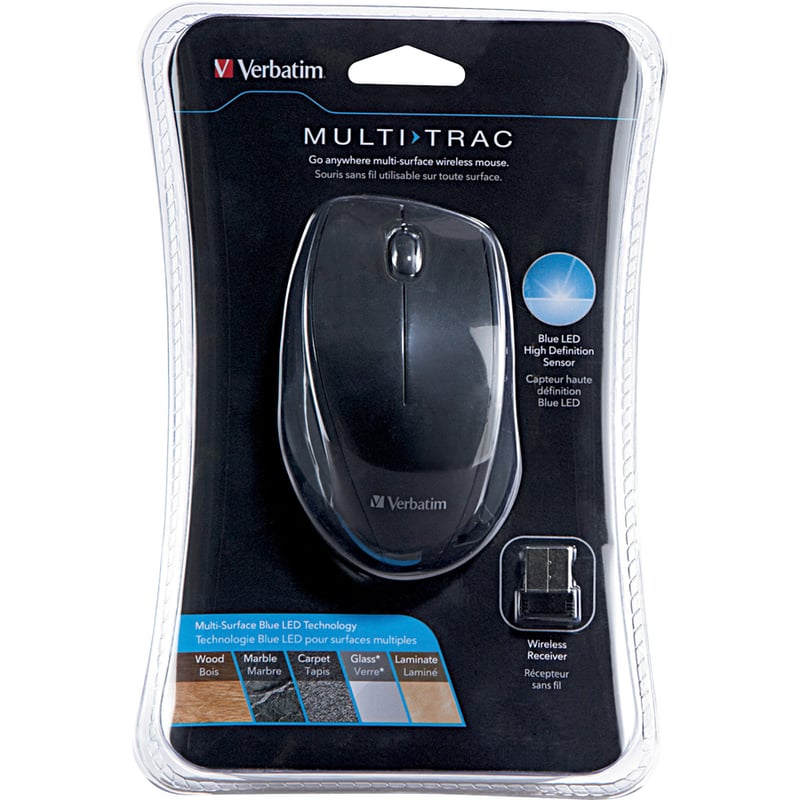 Verbatim Wireless Notebook Multi-Trac Blue LED Mouse - Black - Thumbnail 3