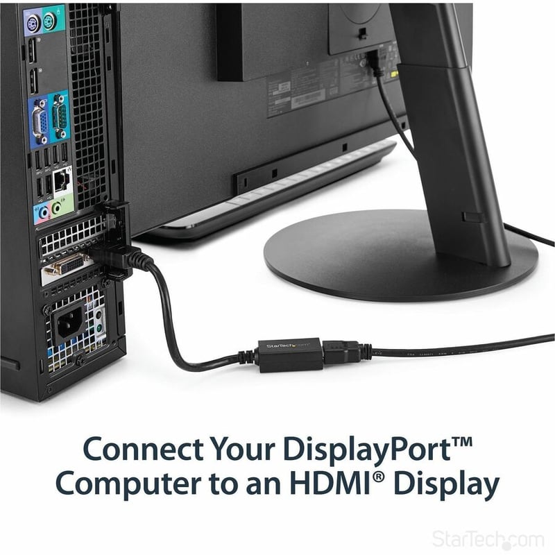 StarTech.com DisplayPort to HDMI Adapter, 1080p DP to HDMI Video Converter, DP to HDMI Monitor/TV Dongle, Passive, Latching DP Connector - Thumbnail 2