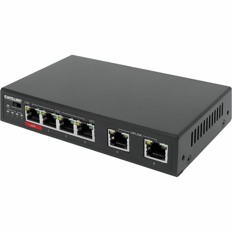 6-PORT FAST ETHERNET SWITCH WITH 4 POE PORTS (1 X HIGH-POWER POE) 65W - Thumbnail 1