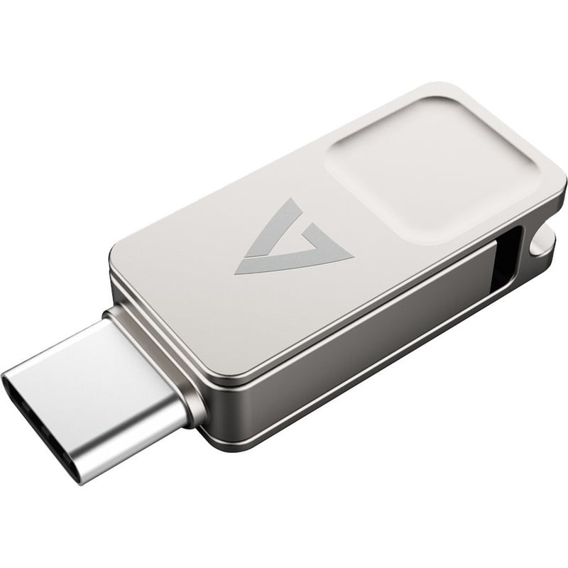 V7 VF3128GTCV7 USB-C Dual-Purpose Flash Drive USB3.2 - Type A 128GB - Thumbnail 1