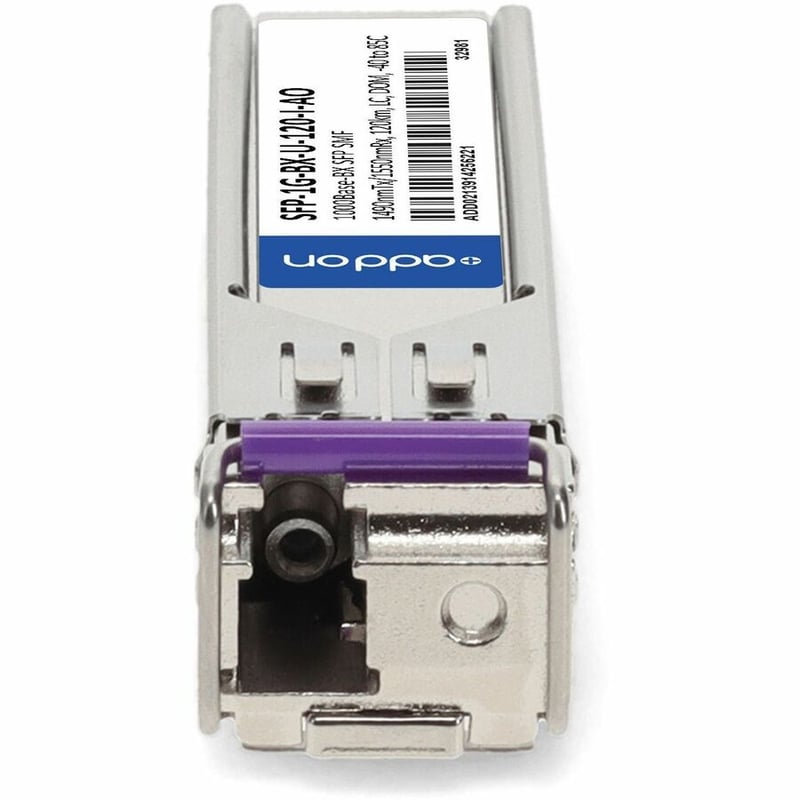 AddOn MSA and TAA 1000Base-BX SFP Transceiver (SMF, 1490nmTx/1550nmRx, 120km, LC, DOM, -40 to 85C)