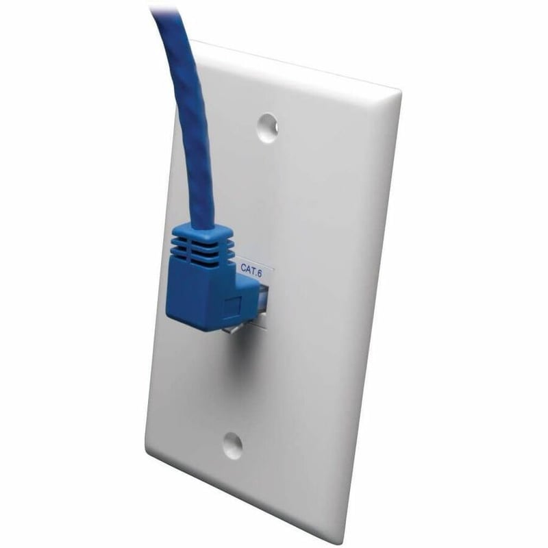 Tripp Lite by Eaton Up-Angle Cat6 Gigabit Molded UTP Ethernet Cable (RJ45 Right-Angle Up M to RJ45 M) Blue 3 ft. (0.91 m) - Thumbnail 3