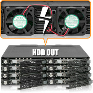 Icy Dock ToughArmor MB998SK-B Drive Enclosure for 5.25" - Serial ATA/600 Host Interface External - Black - Thumbnail 5