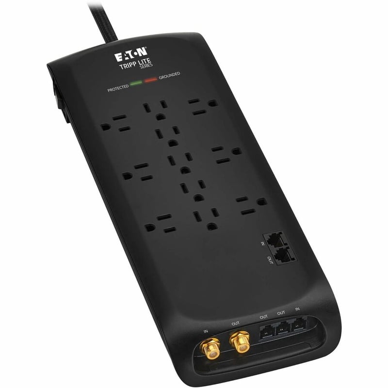 11-OUTLET SURGE PROTECTOR 5-15R 4200J TEL/MODEM/COAX/GBE 8FT CORD - Thumbnail 2