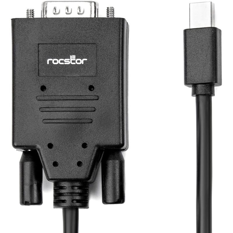 Rocstor Premium 6 ft Mini DisplayPort to VGA Adapter Cable - mDP to VGA cable supports 1920x1200 1080p Resolution - Mini DisplayPort to VGA cable for Projector, Monitor, PC, Desktop Computer, Notebook, Ultrabook, Video Device, TV - Thumbnail 3