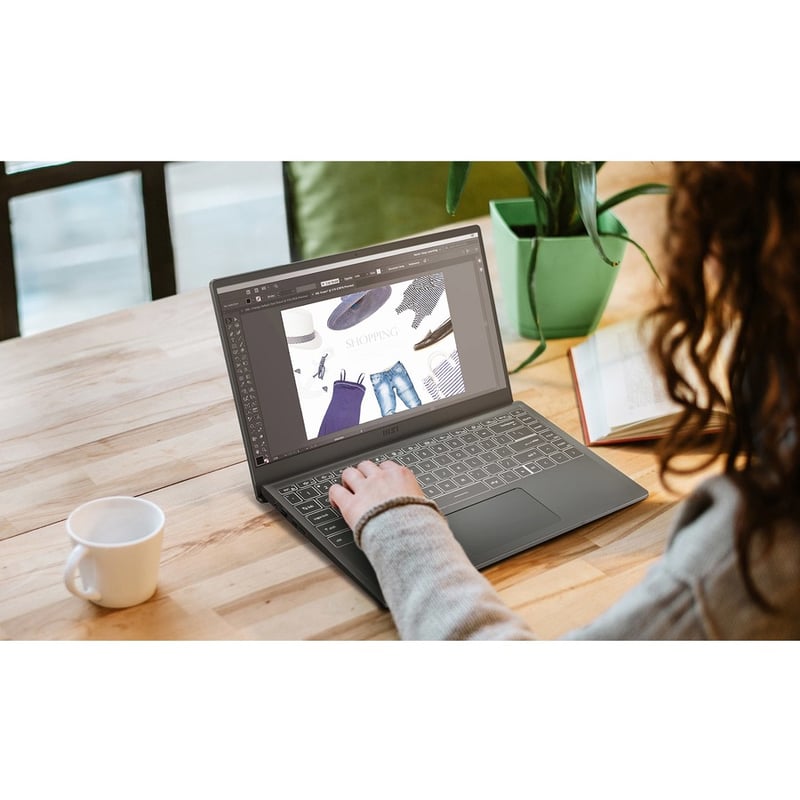 MSI Modern 14 Modern 14 B5M-027 14" Rugged Notebook - Full HD - 1920 x 1080 - AMD Ryzen 5 5500U 2.10 GHz - 8 GB Total RAM - 256 GB SSD - Carbon Gray - Thumbnail 5